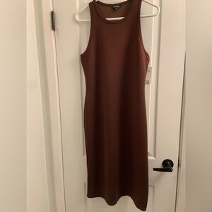 George Sleeveless Midi Dress in Chocolate Brown